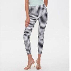 FOREVER 21 Skinny Gingham Ankle Pants 1X NEW‎